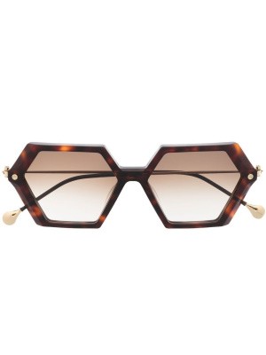 

Hexagon-frame sunglasses, Yohji Yamamoto Hexagon-frame sunglasses