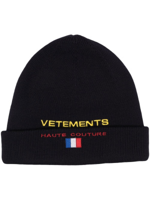 

Embroidered-logo detail beanie, VETEMENTS Embroidered-logo detail beanie