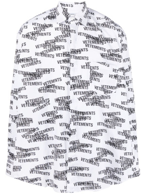 

Logo-print cotton shirt, VETEMENTS Logo-print cotton shirt