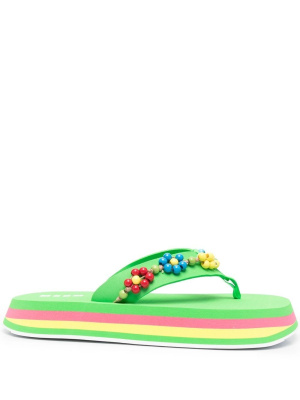 

Bead-embellished flip flops, MSGM Bead-embellished flip flops