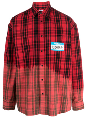 

My Name Is bleached checked shirt, VETEMENTS My Name Is bleached checked shirt