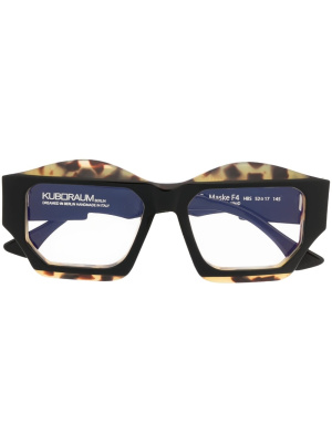 

Tortoiseshell-effect square-frame glasses, Kuboraum Tortoiseshell-effect square-frame glasses