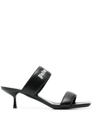 

45mm logo band leather mules, Palm Angels 45mm logo band leather mules