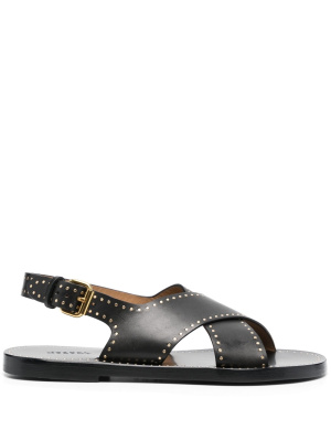 

Jane studded crossover-strap leather sandals, ISABEL MARANT Jane studded crossover-strap leather sandals