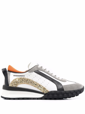 

Glitter-detail lace up sneakers, Dsquared2 Glitter-detail lace up sneakers