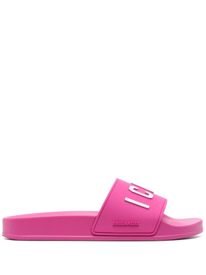 

Logo-embossed flat slides, Dsquared2 Logo-embossed flat slides