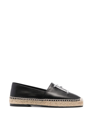 

Logo-plaque leather espadrilles, Dsquared2 Logo-plaque leather espadrilles