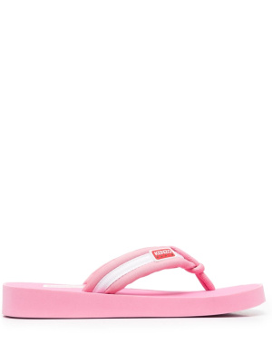 

Logo-patch striped flip flops, Kenzo Logo-patch striped flip flops