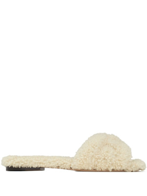 

Shearling flat slides, Saint Laurent Shearling flat slides