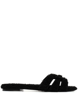 

Tribute shearling slides, Saint Laurent Tribute shearling slides