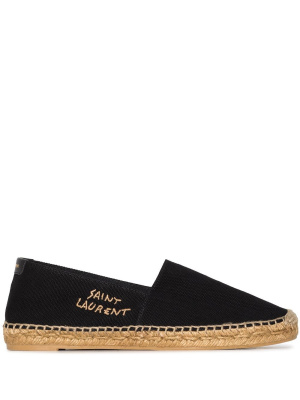 

Logo-embroidered espadrilles, Saint Laurent Logo-embroidered espadrilles