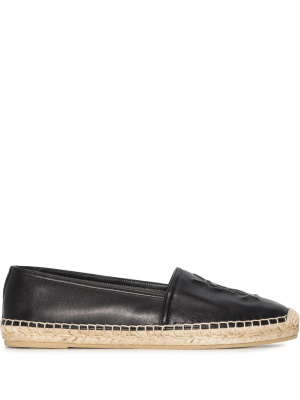 

Embossed-logo leather espadrilles, Saint Laurent Embossed-logo leather espadrilles