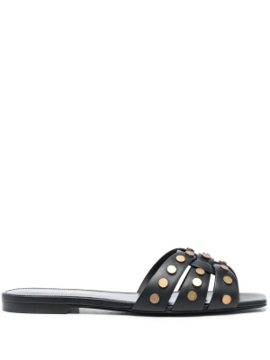 

Slip-on square-toe sandals, Saint Laurent Slip-on square-toe sandals