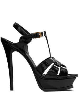 

Leather platform sandals, Saint Laurent Leather platform sandals