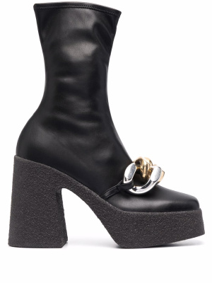 

Skyla chain-embellished 120mm boots, Stella McCartney Skyla chain-embellished 120mm boots
