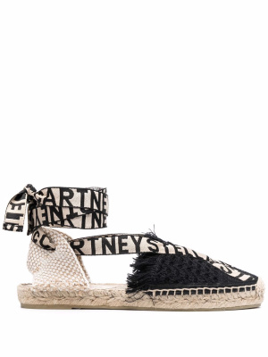 

Gaia logo-trim lace-up espadrilles, Stella McCartney Gaia logo-trim lace-up espadrilles