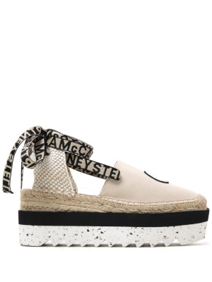 

Appliqué-detail logo-print espadrilles, Stella McCartney Appliqué-detail logo-print espadrilles