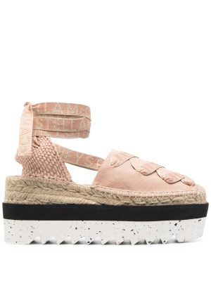 

85mm flatform logo-print espadrilles, Stella McCartney 85mm flatform logo-print espadrilles