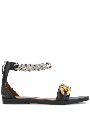

Chain-detail zip-up sandals, Stella McCartney Chain-detail zip-up sandals