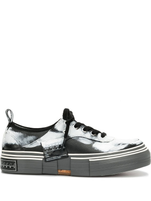 

Paint-print platform sole sneakers, Yohji Yamamoto Paint-print platform sole sneakers