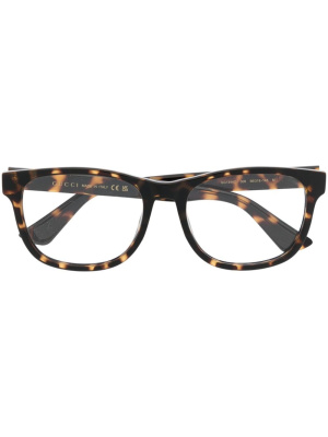 

Tortoiseshell-effect square-frame glasses, Gucci Eyewear Tortoiseshell-effect square-frame glasses