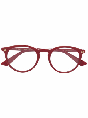

Polished-effect round-frame glasses, Gucci Eyewear Polished-effect round-frame glasses