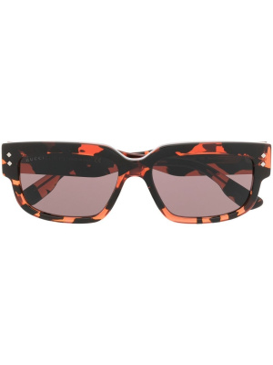 

Animal-print rectangle-frame sunglasses, Gucci Eyewear Animal-print rectangle-frame sunglasses