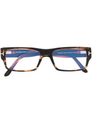 

Tortoiseshell-effect rectangle-frame glasses, TOM FORD Eyewear Tortoiseshell-effect rectangle-frame glasses