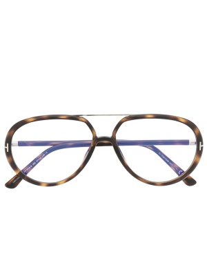 

Tortoiseshell-effect pilot-frame glasses, TOM FORD Eyewear Tortoiseshell-effect pilot-frame glasses