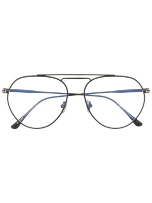 

Double-bridge pilot-frame glasses, TOM FORD Eyewear Double-bridge pilot-frame glasses