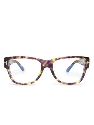 

Tortoiseshell-effect square-frame glasses, TOM FORD Eyewear Tortoiseshell-effect square-frame glasses