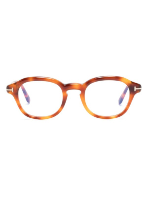 

Tortoiseshell-effect oval-frame glasses, TOM FORD Eyewear Tortoiseshell-effect oval-frame glasses