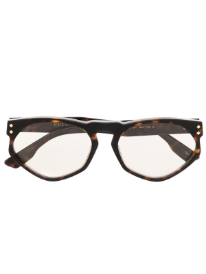 

Tortoiseshell-effect round-frame sunglasses, Gucci Eyewear Tortoiseshell-effect round-frame sunglasses