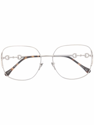 

Tortoiseshell-effect oversize-frame glasses, Gucci Eyewear Tortoiseshell-effect oversize-frame glasses