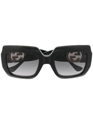 

Chain Oversized Square Sunglasses, Gucci Eyewear Chain Oversized Square Sunglasses