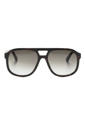 

Logo-plaque tortoiseshell sunglasses, Gucci Eyewear Logo-plaque tortoiseshell sunglasses