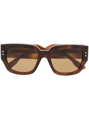 

Tortoiseshell logo-arm sunglasses, Gucci Eyewear Tortoiseshell logo-arm sunglasses