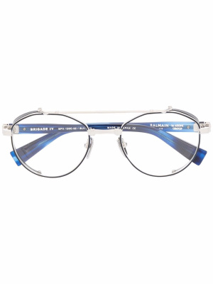 

Brigade IV round-frame glasses, Balmain Eyewear Brigade IV round-frame glasses