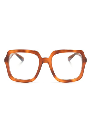 

Tortoiseshell-effect square-frame glasses, Gucci Eyewear Tortoiseshell-effect square-frame glasses