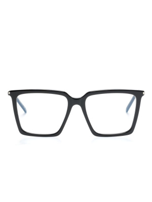 

Logo-engraved square-frame glasses, Saint Laurent Eyewear Logo-engraved square-frame glasses