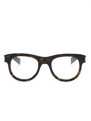 

Tortoiseshell-effect round-frame glasses, Saint Laurent Eyewear Tortoiseshell-effect round-frame glasses