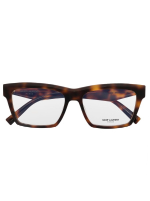 

Logo tortoiseshell-effect glasses, Saint Laurent Eyewear Logo tortoiseshell-effect glasses