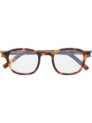 

Tortoiseshell-effect square-frame glasses, Saint Laurent Eyewear Tortoiseshell-effect square-frame glasses