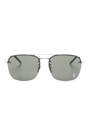 

Logo-plaque pilot-frame sunglasses, Saint Laurent Eyewear Logo-plaque pilot-frame sunglasses