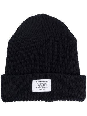 

Logo-patch ribbed beanie, WTAPS Logo-patch ribbed beanie