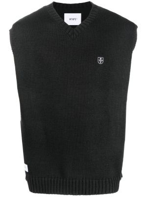 

V-neck ribbed knit vest, WTAPS V-neck ribbed knit vest
