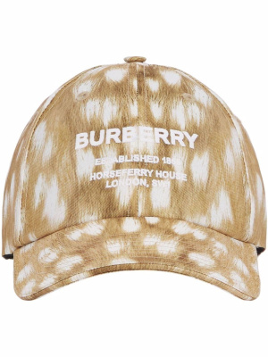 

Horseferry-Motif deer-print cap, Burberry Horseferry-Motif deer-print cap