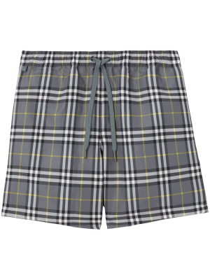 

Checked drawstring swim shorts, Burberry Checked drawstring swim shorts