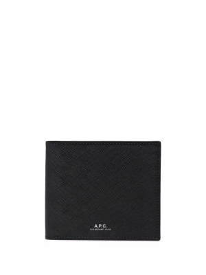 

Logo-lettering leather wallet, A.P.C. Logo-lettering leather wallet