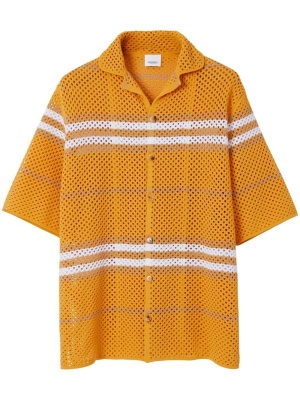 

Icon Stripe short-sleeved knitted shirt, Burberry Icon Stripe short-sleeved knitted shirt
